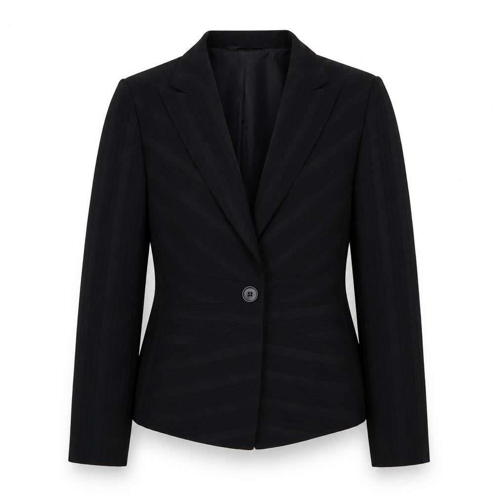 Taifun Womens Black Striped Polyester Jacket Blazer Size 10