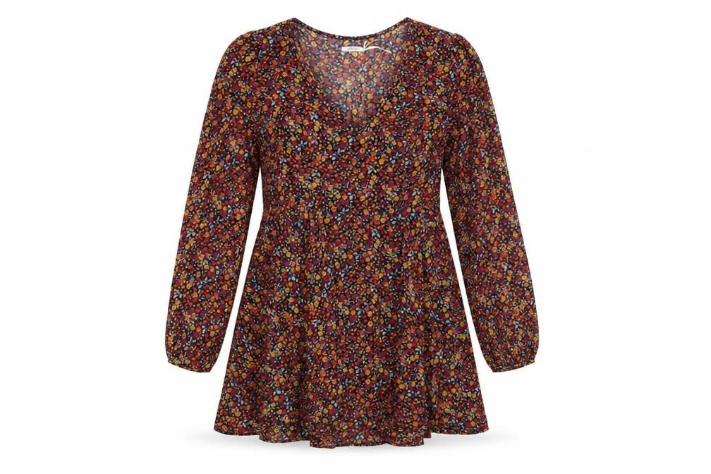 Kimchi Blue Womens Multicoloured Floral Polyester A-Line Size XS V-Neck Zip