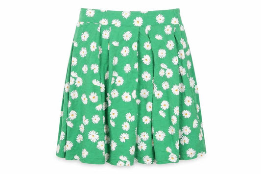ASOS Womens Green Floral Viscose Skater Skirt Size 10