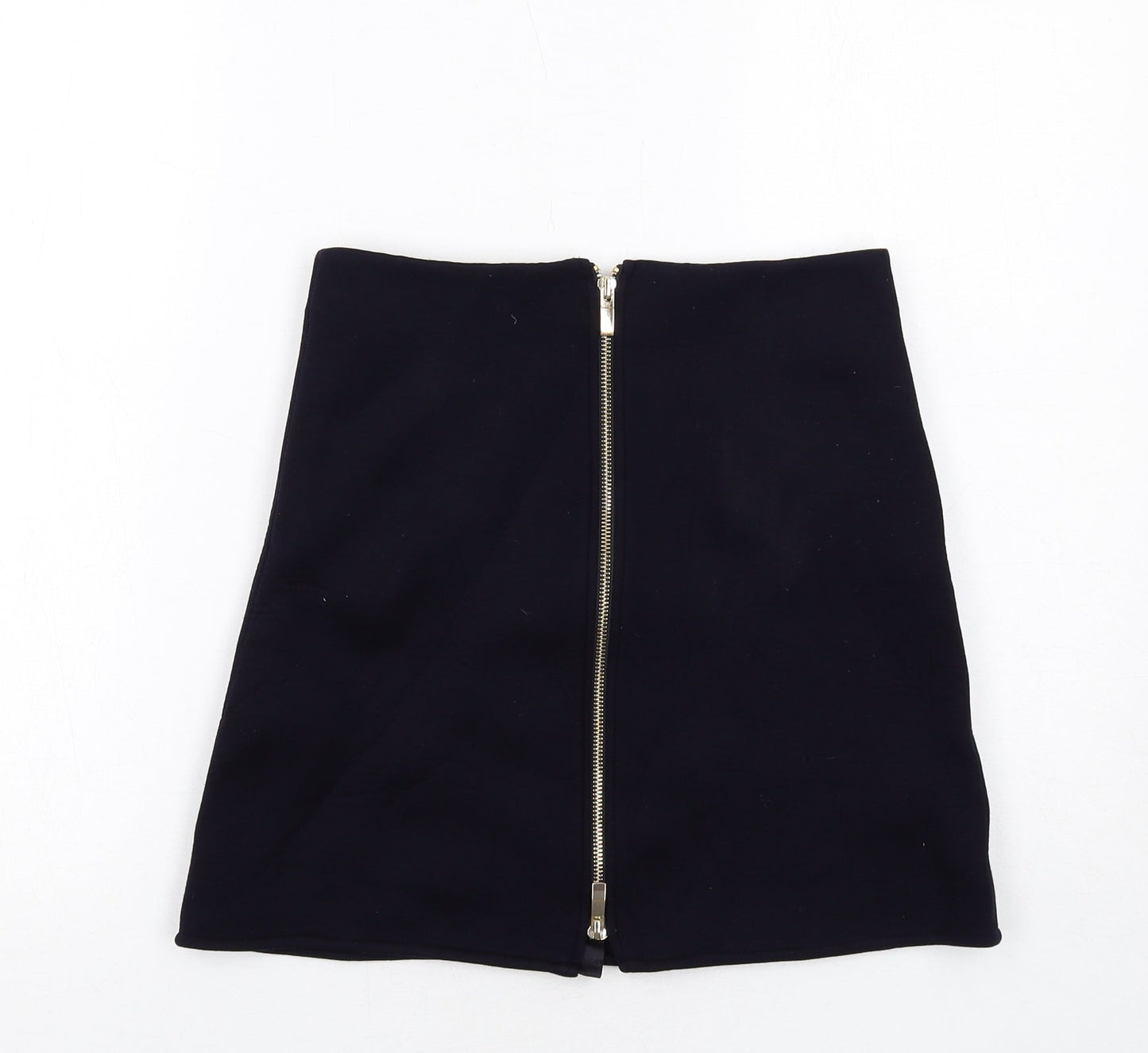 Reiss Womens Black Viscose A-Line Skirt Size 8 Zip