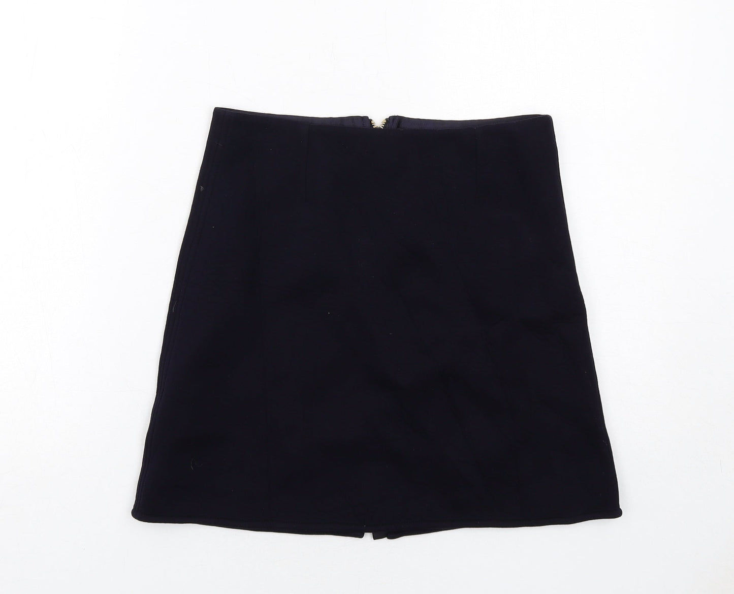 Reiss Womens Black Viscose A-Line Skirt Size 8 Zip