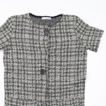 Zara Womens Black Cotton A-Line Size S Round Neck Pullover