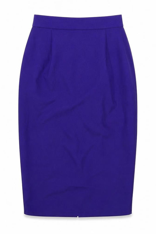 Pêche Womens Blue Polyester A-Line Skirt Size 10 Zip