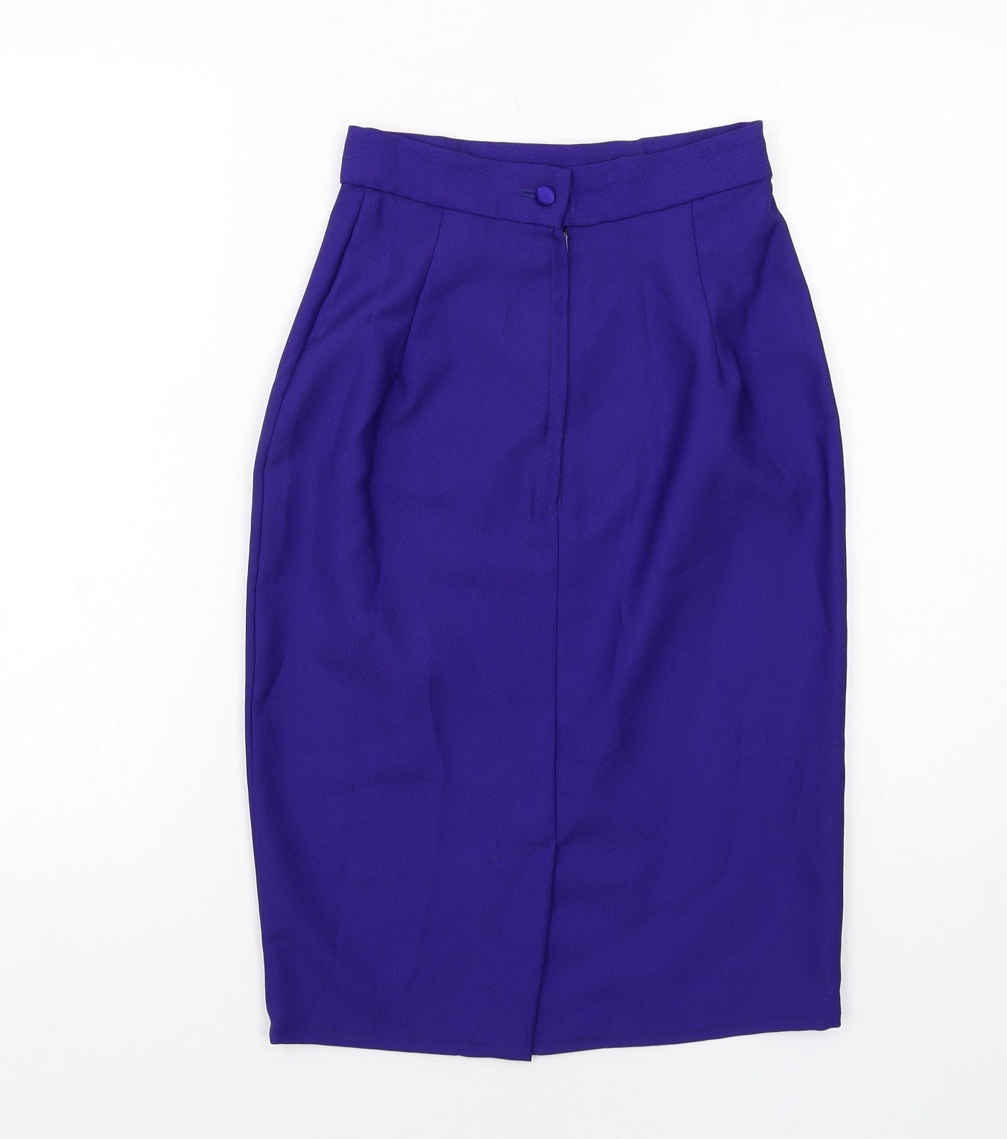 Pêche Womens Blue Polyester A-Line Skirt Size 10 Zip