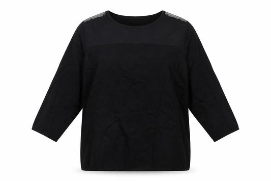 Zoe+Phoebe Womens Black Round Neck Rayon Pullover Jumper Size L
