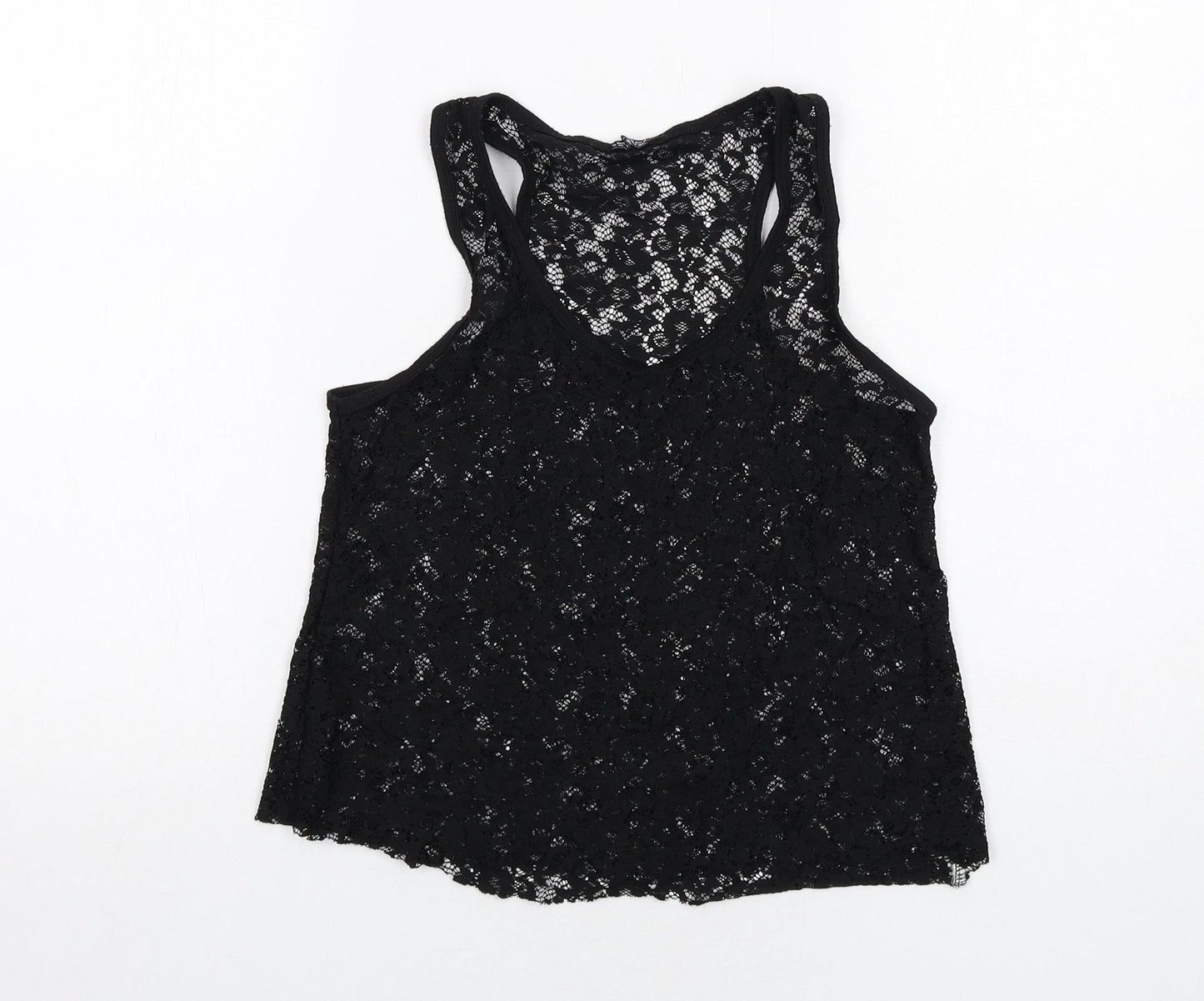 Select Womens Black Polyester Basic Tank Size 10 Scoop Neck
