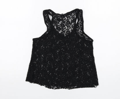 Select Womens Black Polyester Basic Tank Size 10 Scoop Neck