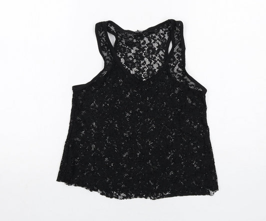 Select Womens Black Polyester Basic Tank Size 10 Scoop Neck