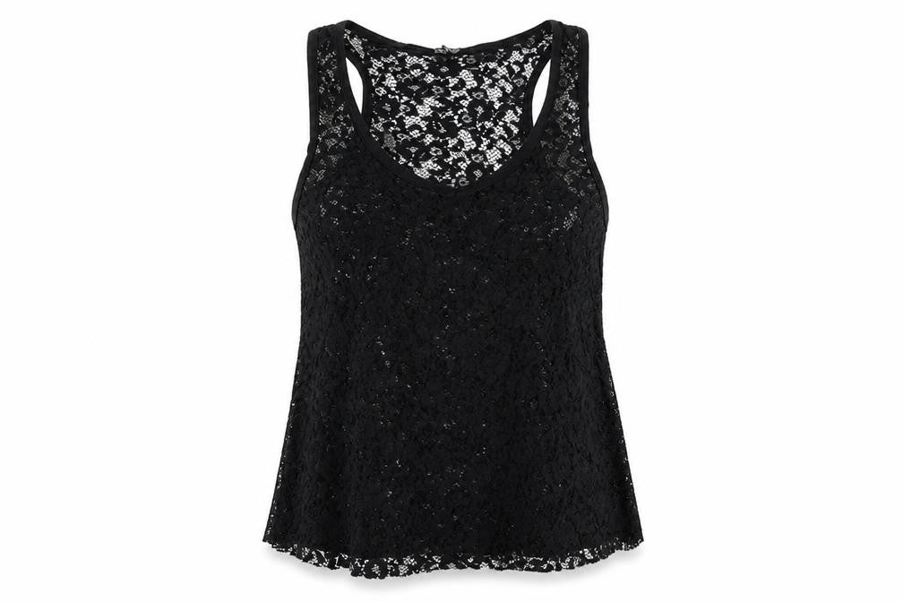 Select Womens Black Polyester Basic Tank Size 10 Scoop Neck