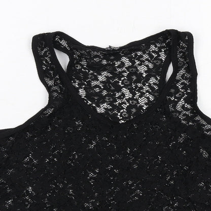 Select Womens Black Polyester Basic Tank Size 10 Scoop Neck