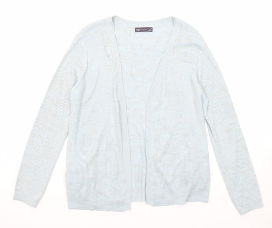 Marks and Spencer Womens Blue V-Neck Acrylic Cardigan Jumper Size M