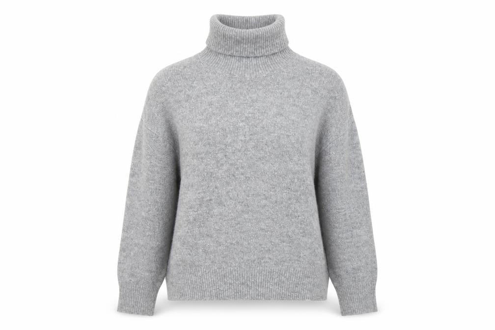 New Look Womens Grey Roll Neck Polyester Pullover Jumper Size M