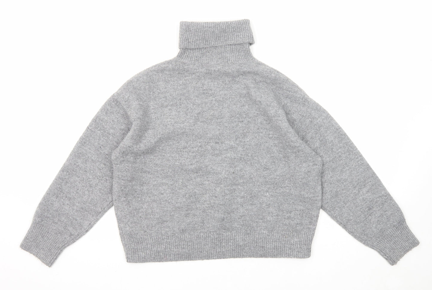 New Look Womens Grey Roll Neck Polyester Pullover Jumper Size M