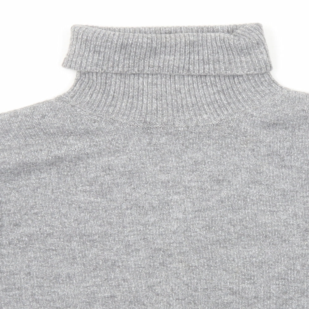 New Look Womens Grey Roll Neck Polyester Pullover Jumper Size M