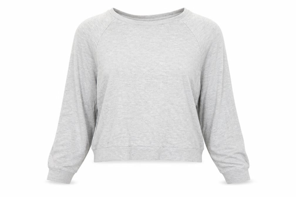 Topshop Womens Grey Viscose Basic T-Shirt Size 6 Boat Neck
