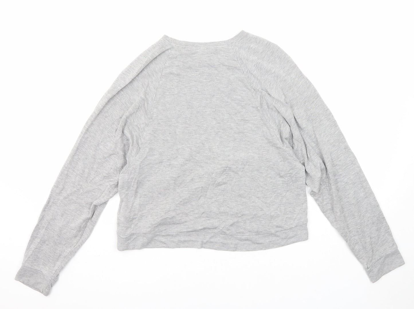 Topshop Womens Grey Viscose Basic T-Shirt Size 6 Boat Neck