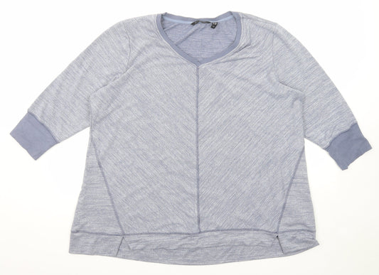 H by Halston Womens Blue Polyester Pullover Sweatshirt Size XL Pullover
