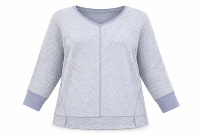 H by Halston Womens Blue Polyester Pullover Sweatshirt Size XL Pullover
