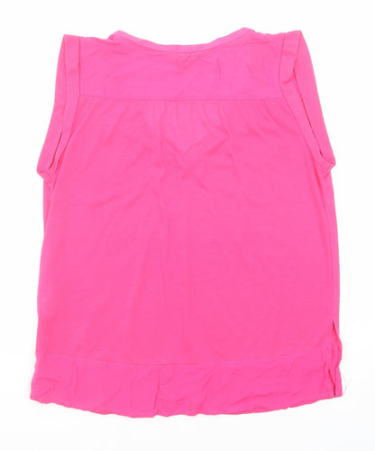 H&M Womens Pink Viscose Basic Blouse Size S V-Neck