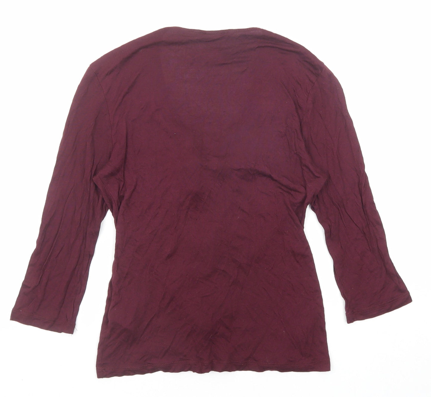 H&M Womens Purple Viscose Basic Blouse Size XS V-Neck