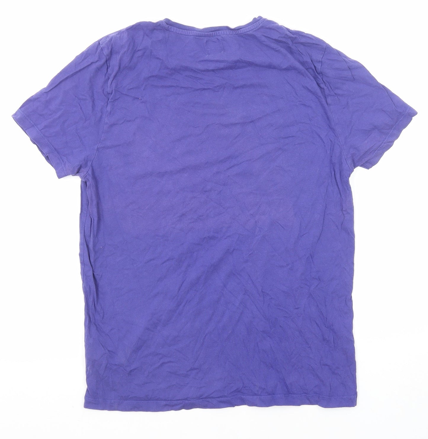 ASOS Womens Blue Cotton Basic T-Shirt Size L Round Neck