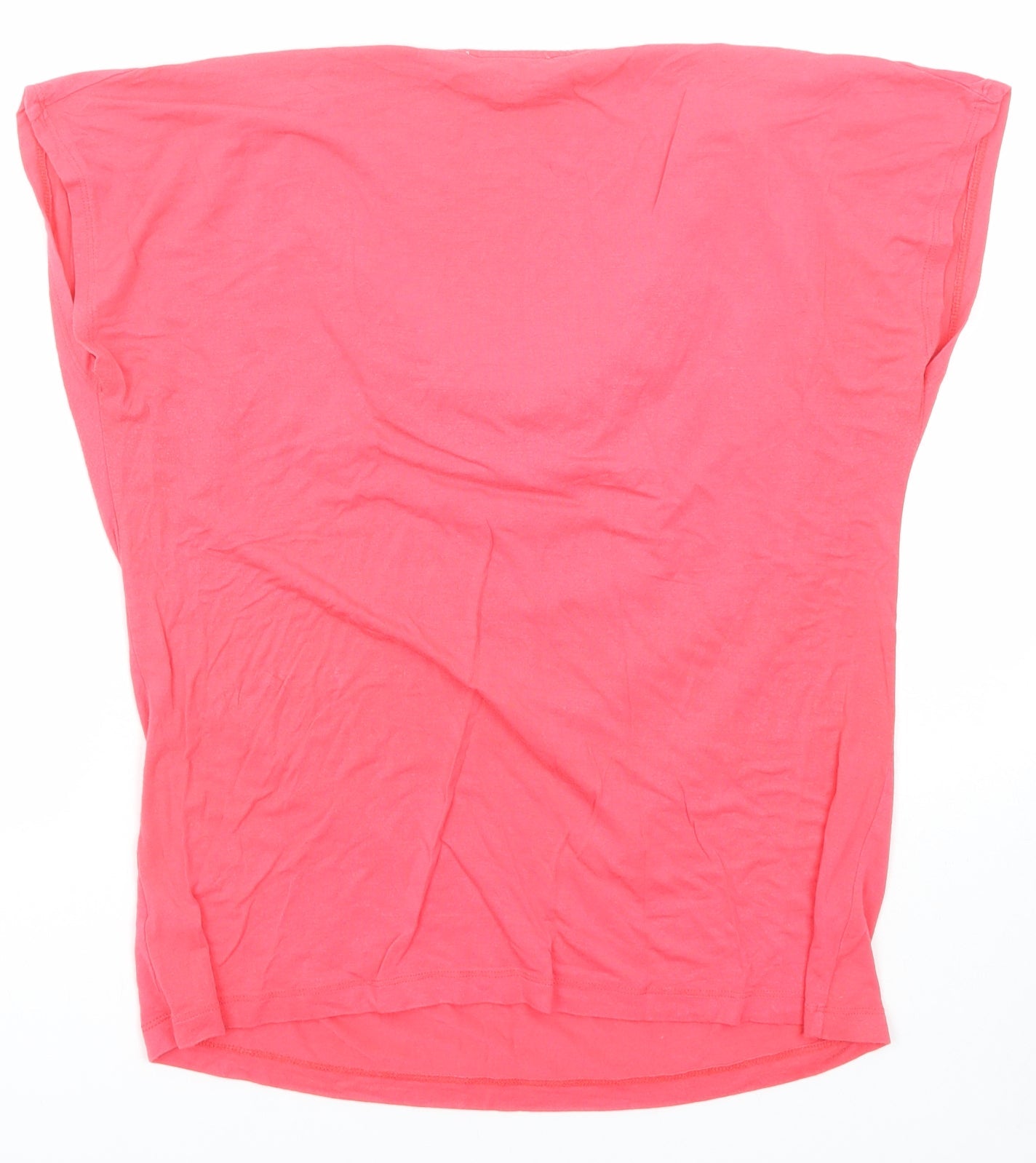 Debenhams Womens Pink Viscose Basic T-Shirt Size 16 Cowl Neck