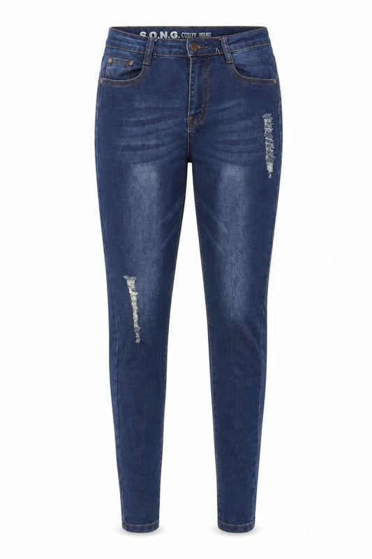 SONG Womens Blue Cotton Skinny Jeans Size 29 in L27 in Regular Button