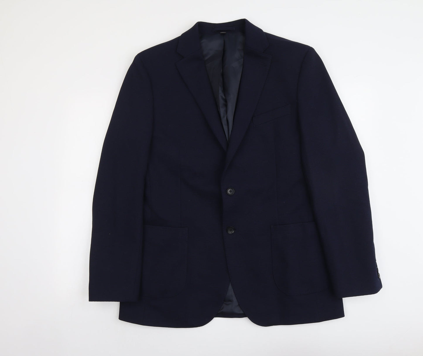Marks and Spencer Mens Blue Polyester Jacket Suit Jacket Size 42 Regular