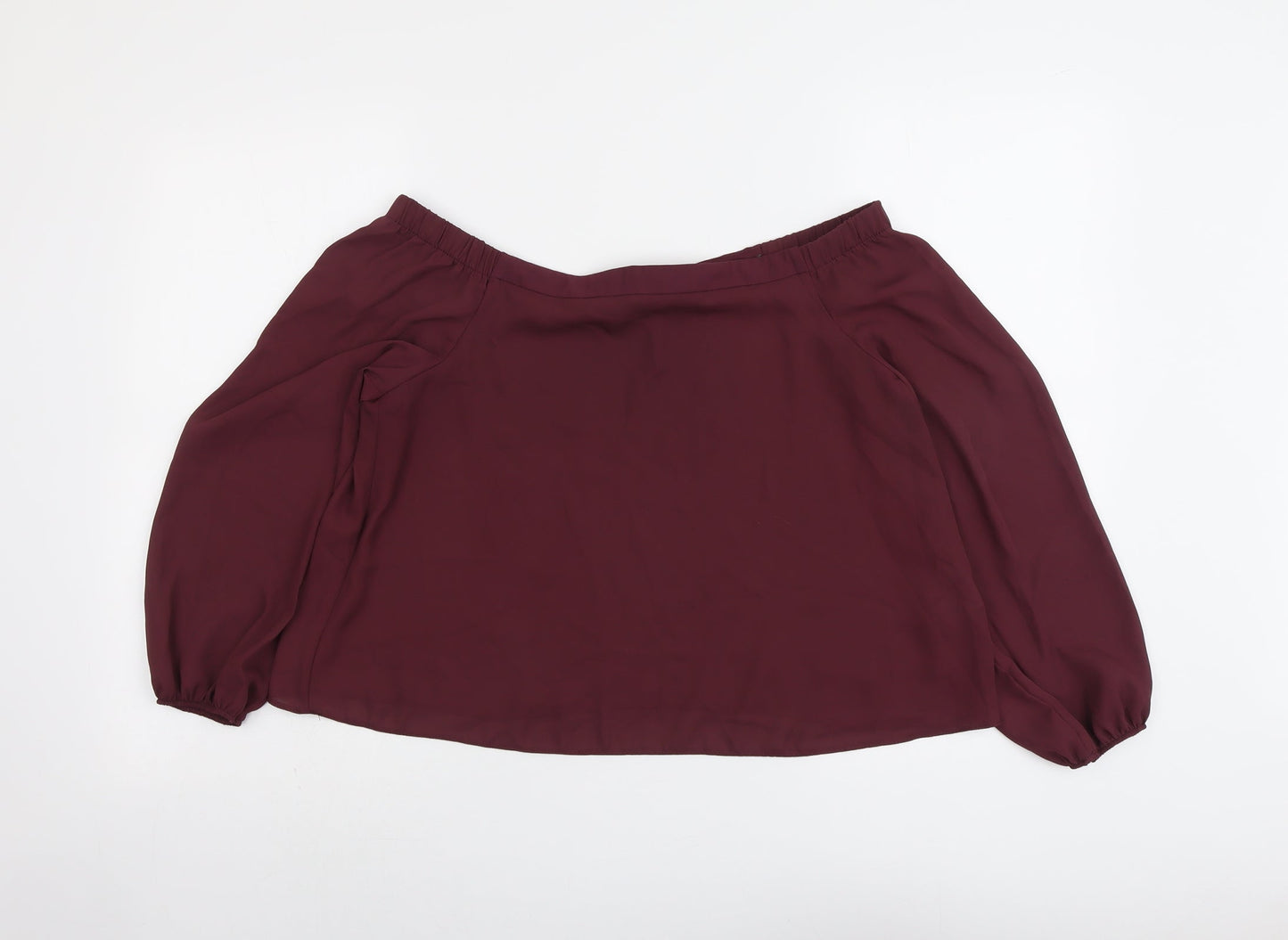 New Look Womens Purple Polyester Basic Blouse Size 10 Off the Shoulder