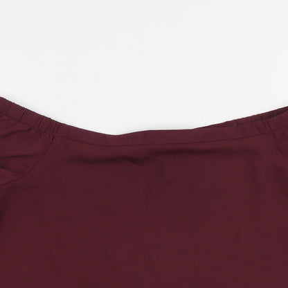 New Look Womens Purple Polyester Basic Blouse Size 10 Off the Shoulder
