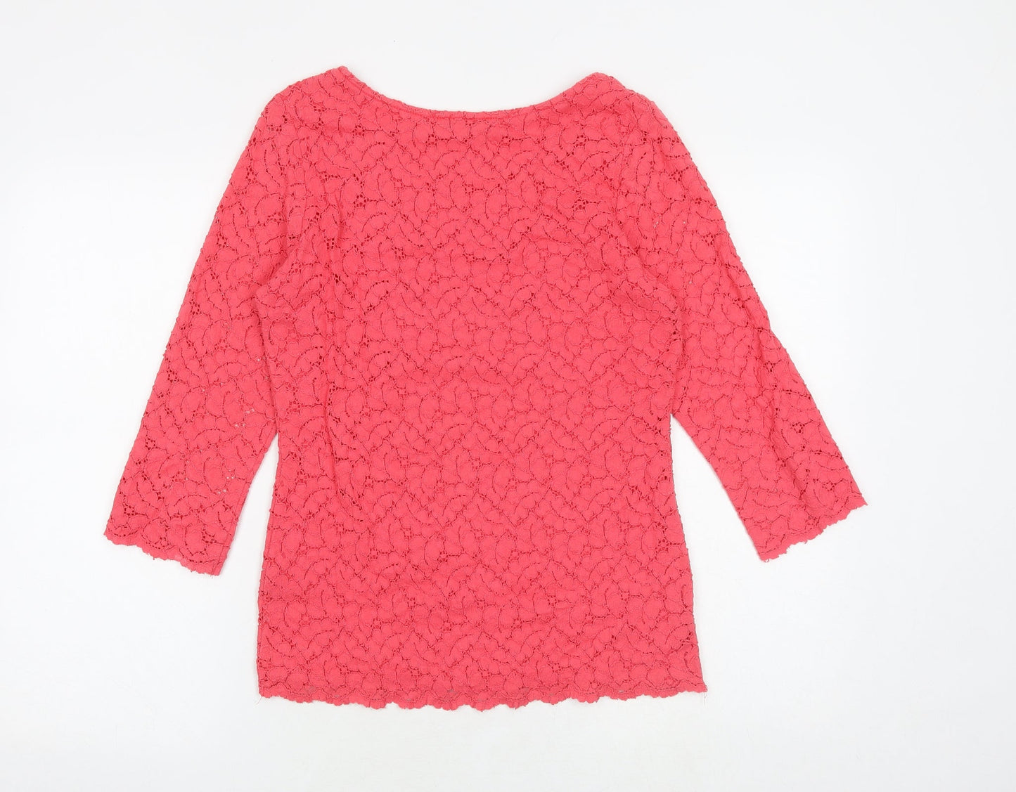 Marks and Spencer Womens Pink Cotton Basic Blouse Size 8 Boat Neck