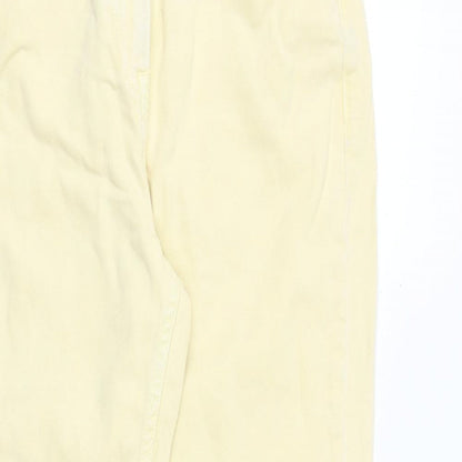 Next Womens Yellow Cotton Mom Jeans Size 8 Regular Zip