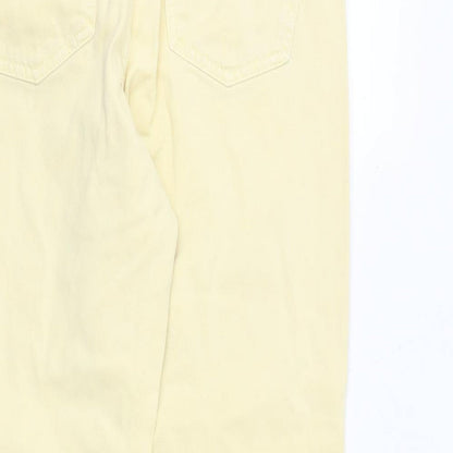 Next Womens Yellow Cotton Mom Jeans Size 8 Regular Zip