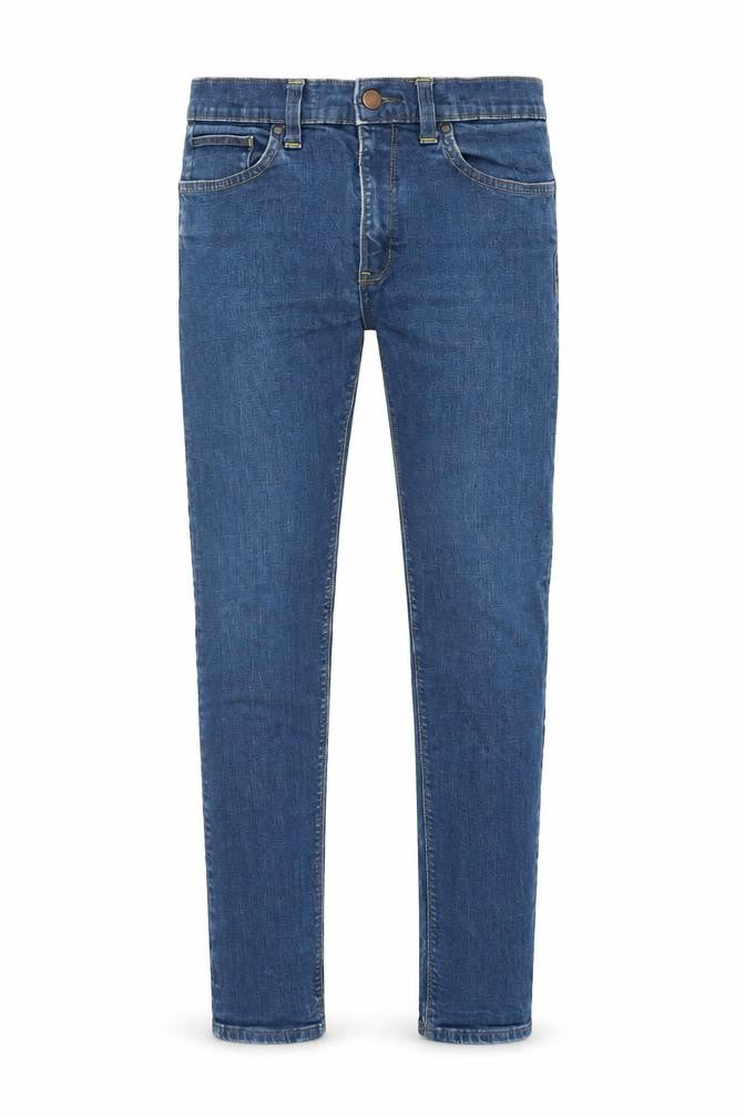 Marks & Spencer Mens Blue Cotton Skinny Jeans Size 30 in Regular Zip