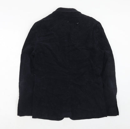 Back view of ASOS women’s blue cotton jacket suit jacket, size UK 8