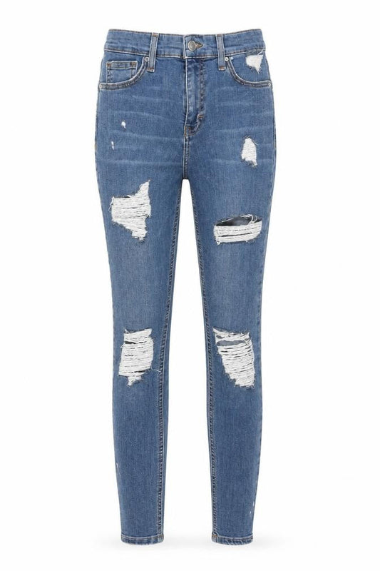 Topshop Womens Blue Cotton Skinny Jeans Size 26 in L32 in Regular Zip