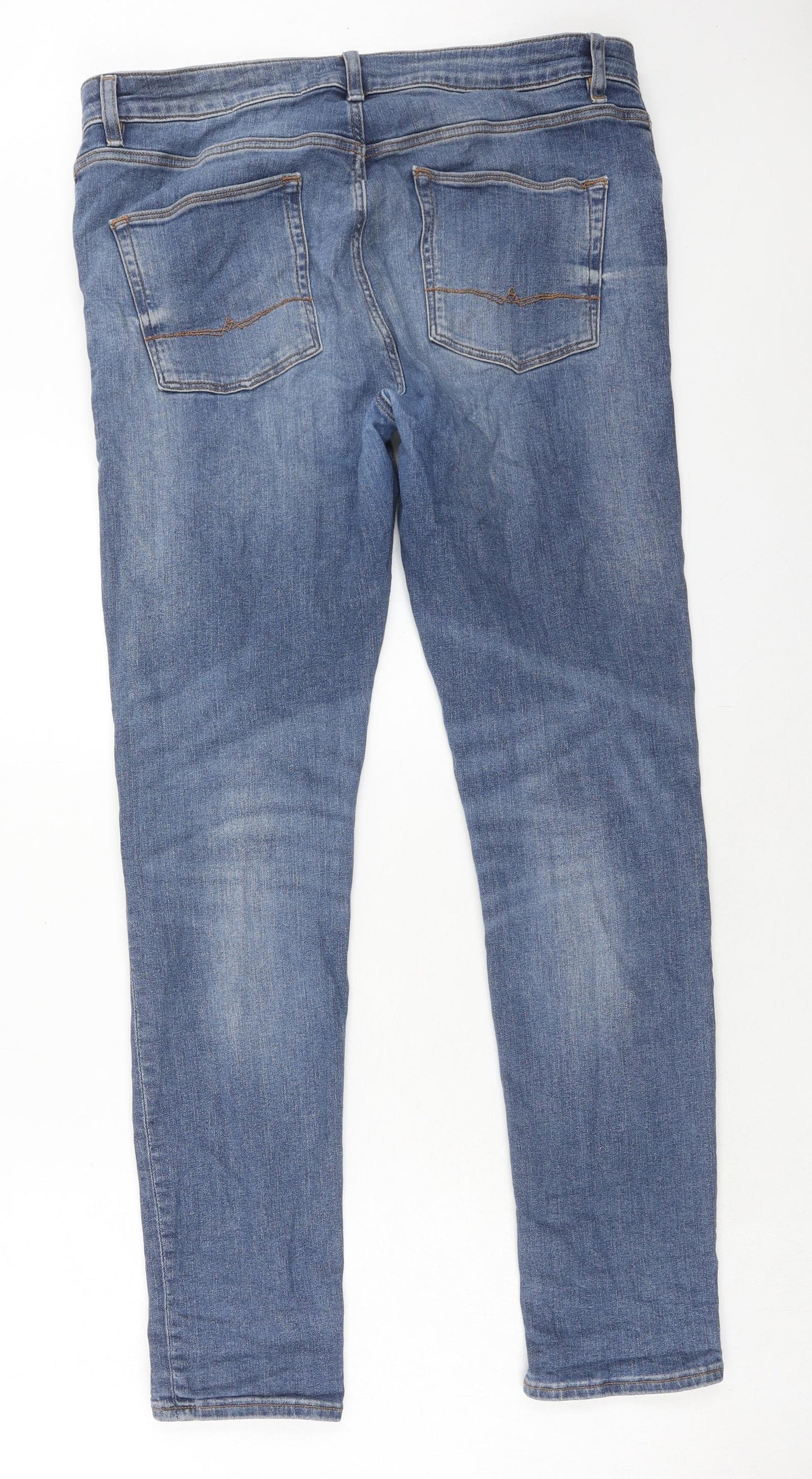 ASOS Womens Blue Cotton Skinny Jeans Size 34 in L32 in Regular Zip