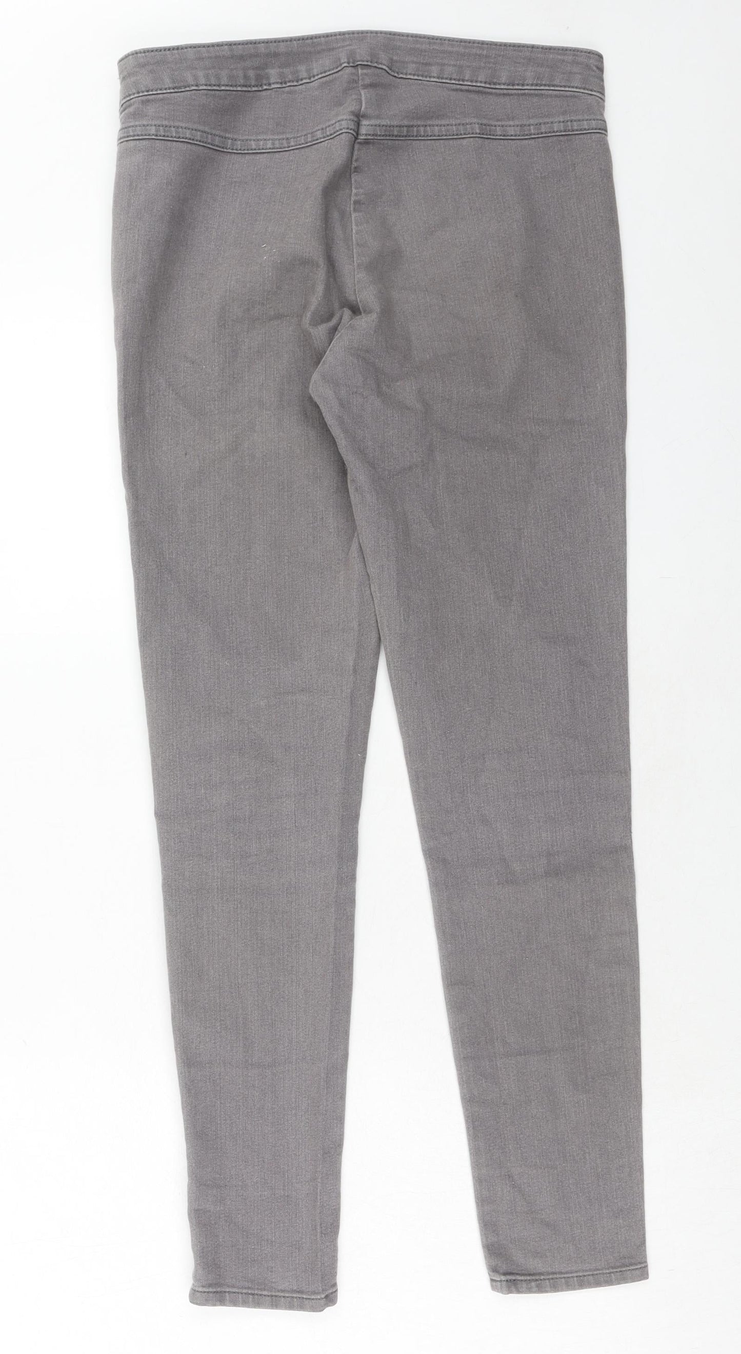 H&M Womens Grey Cotton Skinny Jeans Size 12 Regular Zip