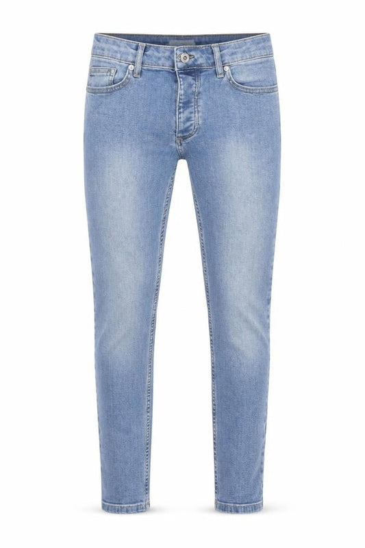 Topman Mens Blue Cotton Skinny Jeans Size 30 in L30 in Relaxed Zip