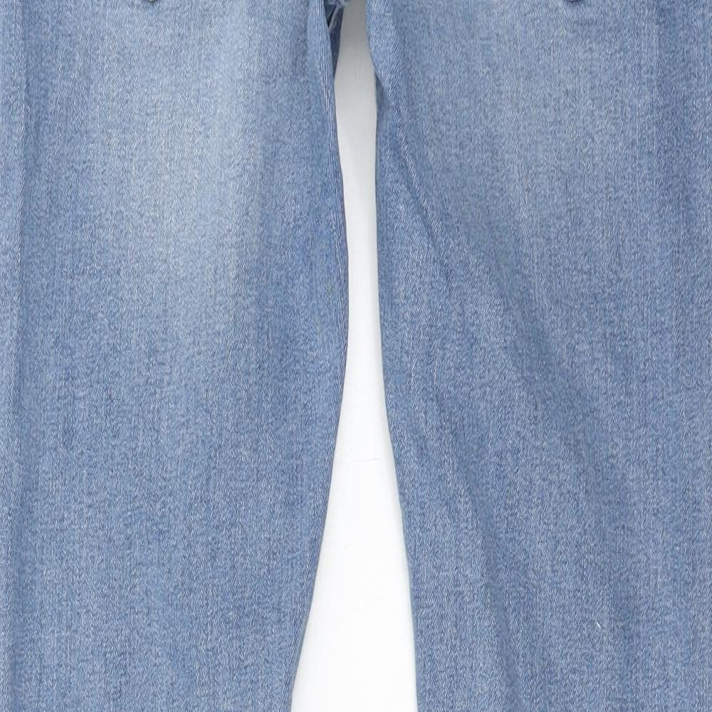 Topman Mens Blue Cotton Skinny Jeans Size 30 in L30 in Relaxed Zip