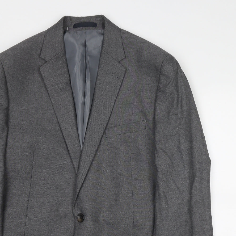 Marks and Spencer Mens Grey Polyester Jacket Suit Jacket Size 42 Regular