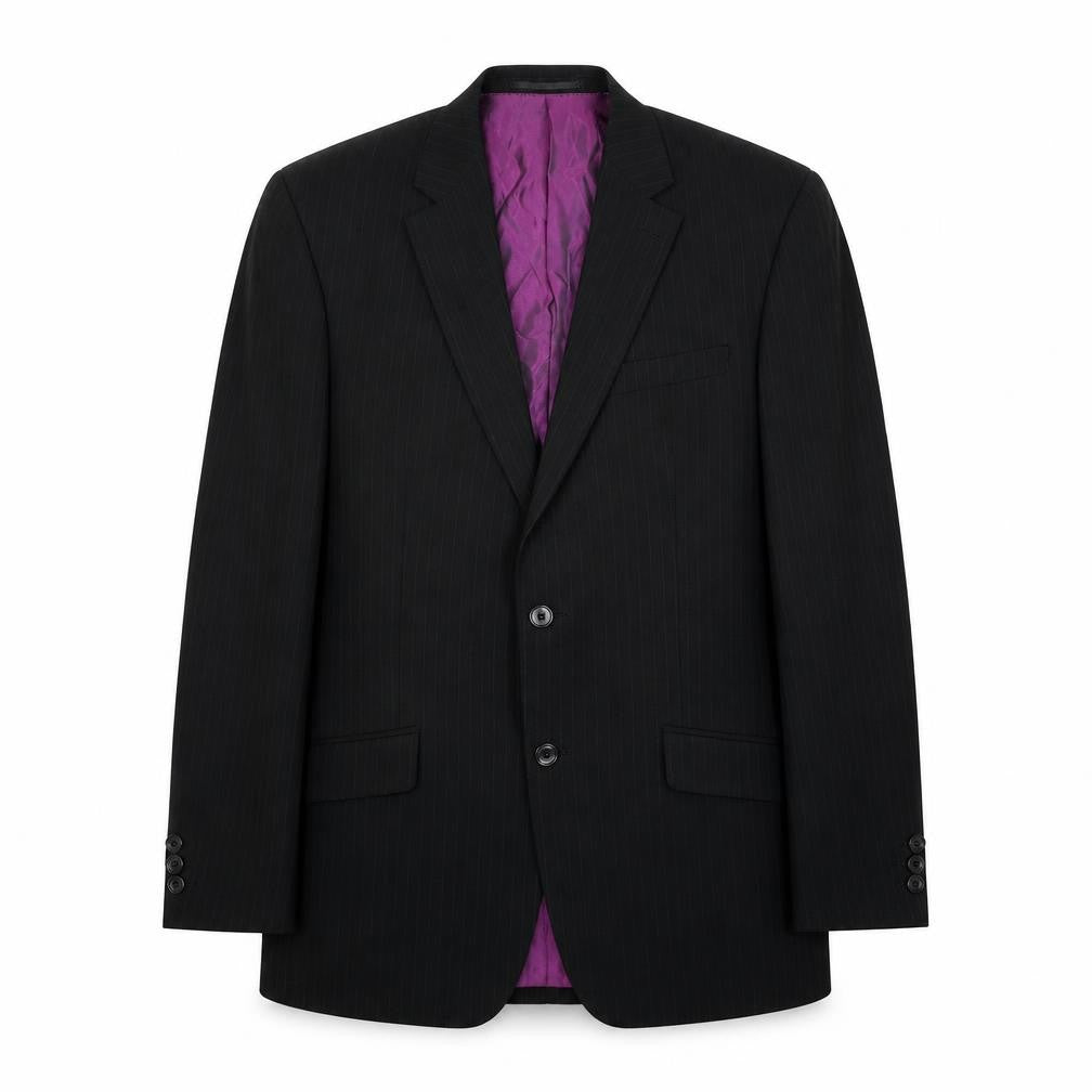 Skopes Mens Black Striped Wool Jacket Suit Jacket Size 38 Regular