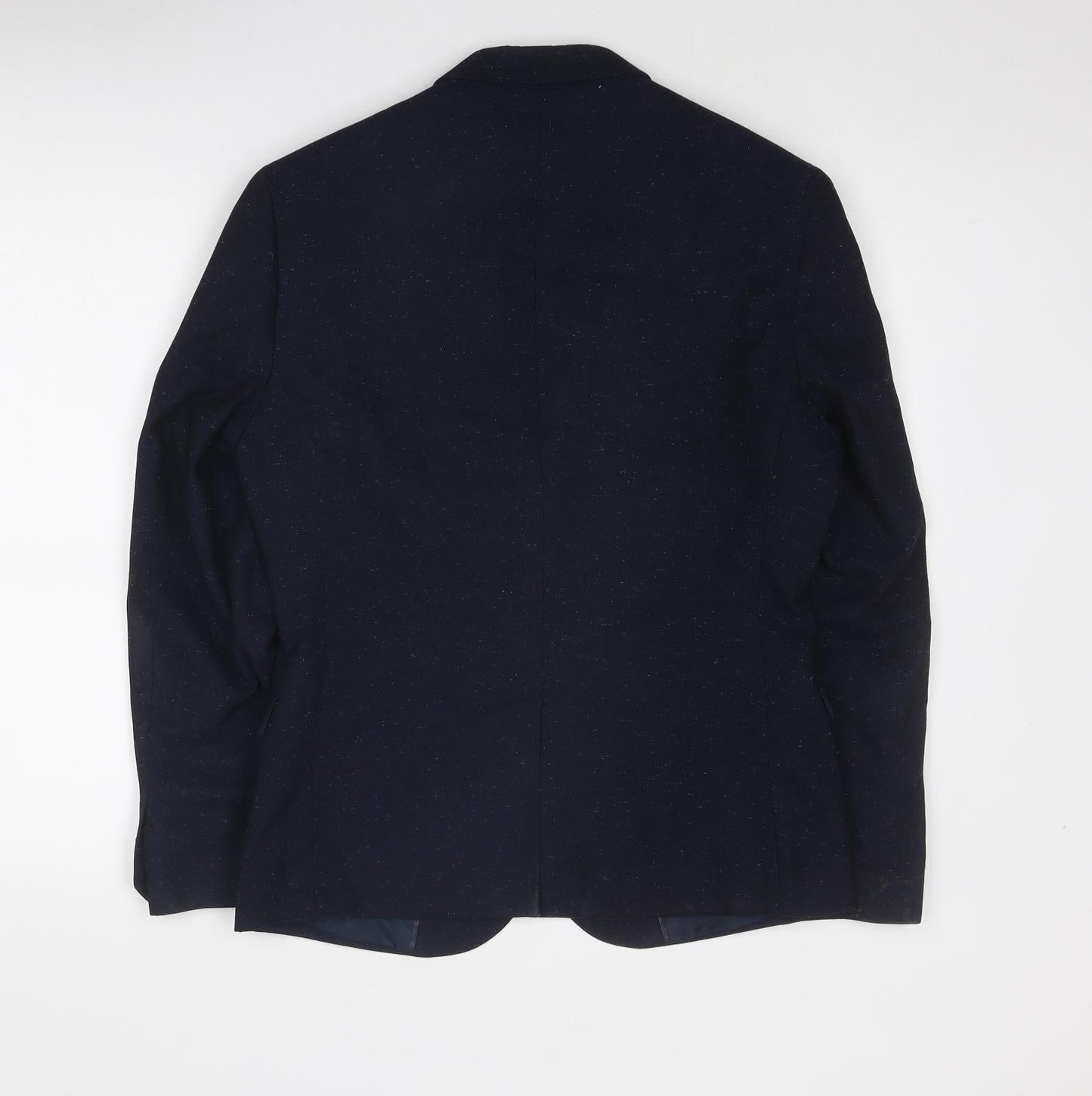 Marks and Spencer Mens Blue Polyester Jacket Blazer Size 38 Regular - Flecked