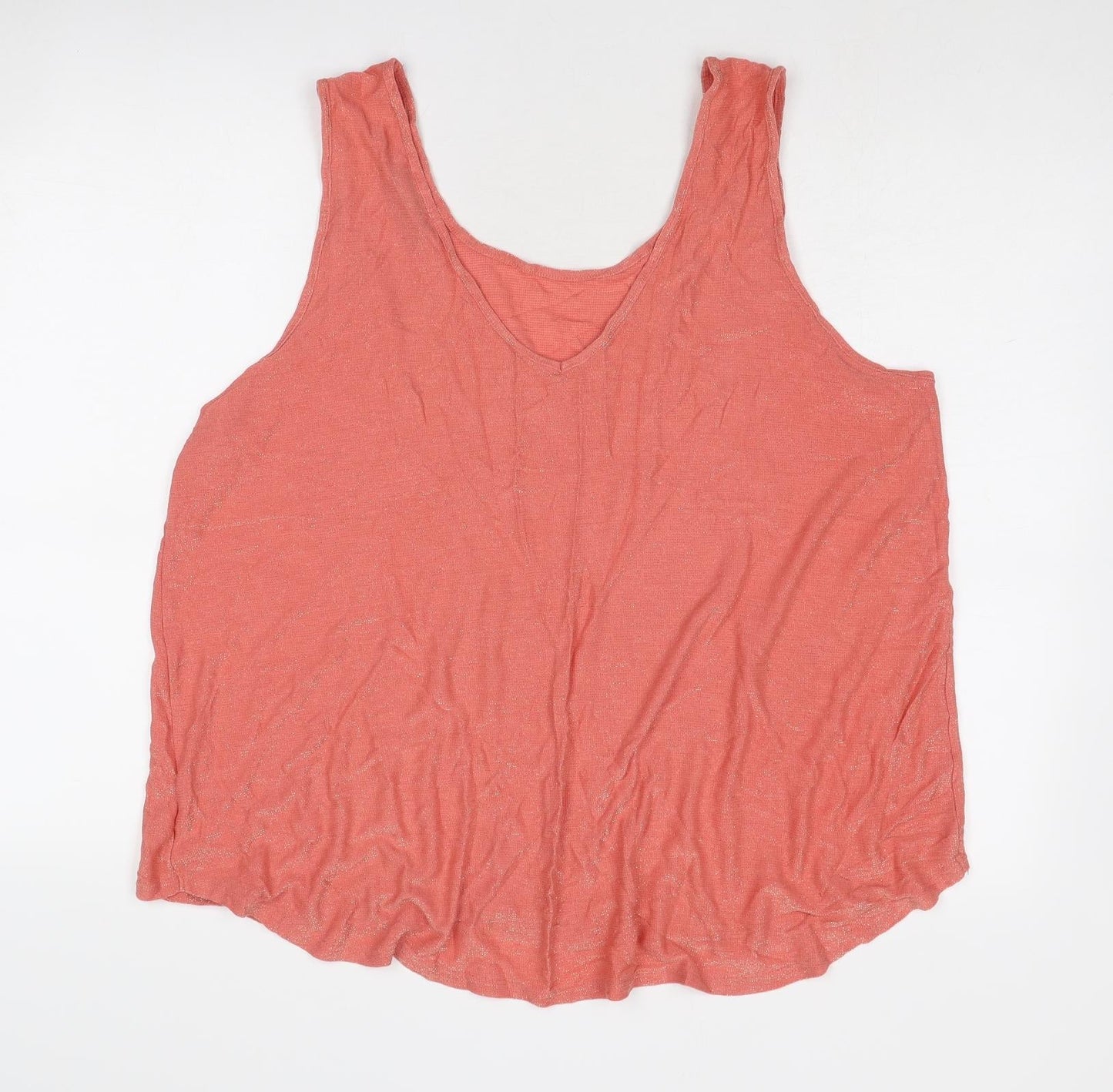 NEXT Womens Red Viscose Basic Tank Size 22 V-Neck