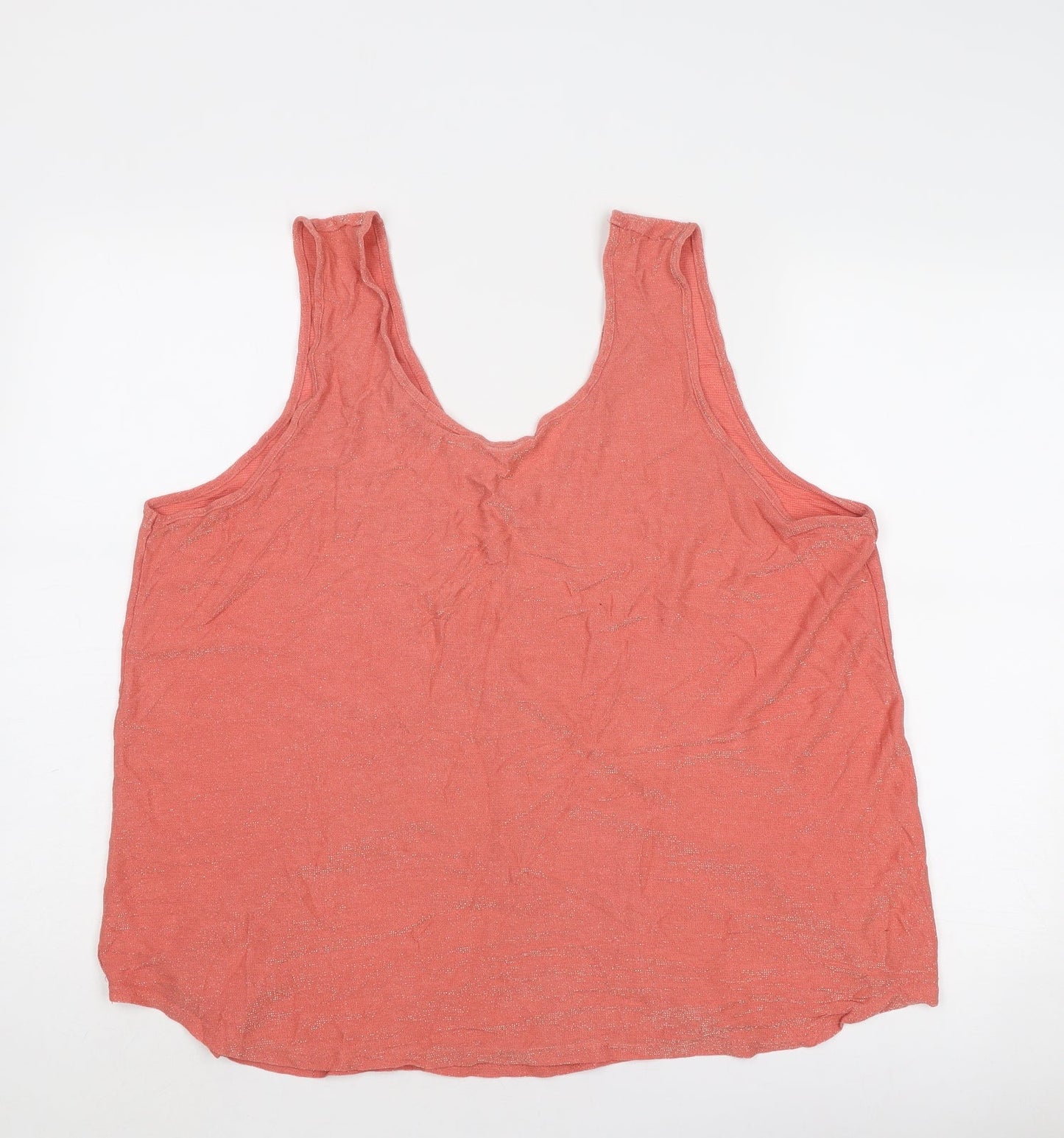 NEXT Womens Red Viscose Basic Tank Size 22 V-Neck