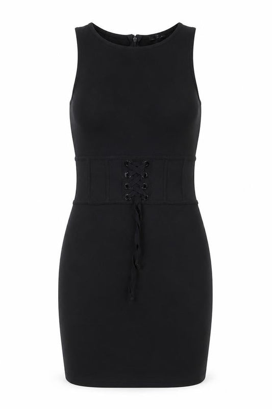 River Island Womens Black Polyester Shift Size 6 Round Neck Zip
