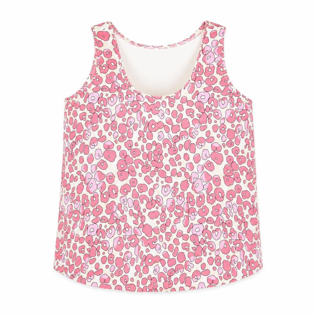 Marks & Spencer Womens Pink Animal Print Polyester Basic Tank Size 10 Round Neck