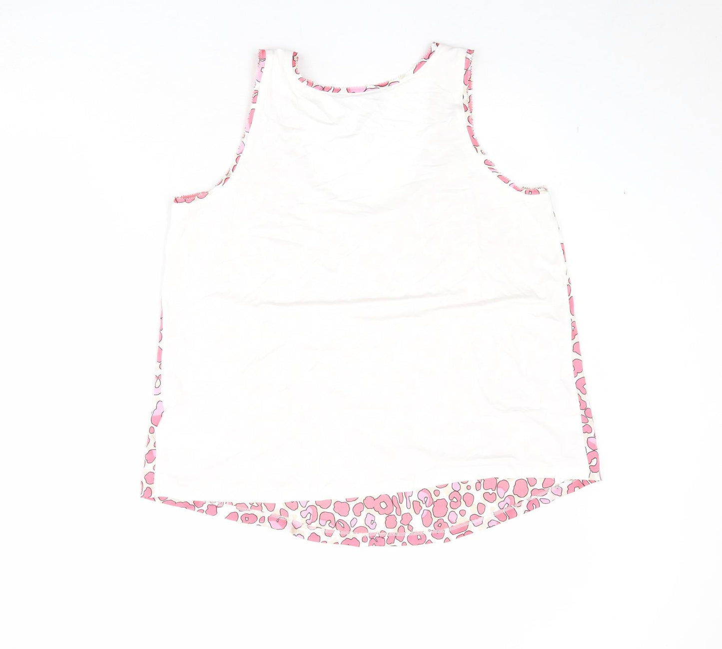Marks and Spencer Womens Pink Animal Print Polyester Basic Tank Size 10 Round Neck
