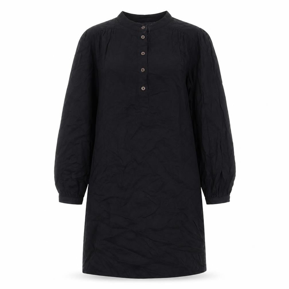 Marks & Spencer Womens Black Viscose A-Line Size 8 V-Neck Button