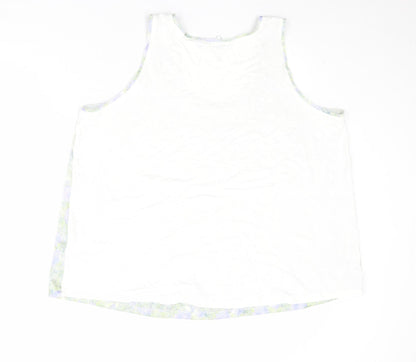 Marks & Spencer Womens Multicoloured Geometric Polyester Basic Tank Size 18 Scoop Neck